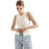 imageSUUKSESS Women Button Down Going Out Trendy Tops Ribbed Sexy Vest Y2K Tank TopsWhite More Cream