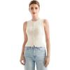 imageSUUKSESS Women Button Down Going Out Trendy Tops Ribbed Sexy Vest Y2K Tank TopsWhite More Cream