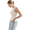imageSUUKSESS Women Button Down Going Out Trendy Tops Ribbed Sexy Vest Y2K Tank TopsWhite More Cream
