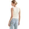 imageSUUKSESS Women Button Down Going Out Trendy Tops Ribbed Sexy Vest Y2K Tank TopsWhite More Cream