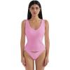 imageSUUKSESS Women Cotton Ribbed Summer Going Out Tops Padded Trendy Basic Tank TopsPink