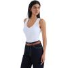 imageSUUKSESS Women Cotton Ribbed Summer Going Out Tops Padded Trendy Basic Tank TopsSnow White