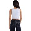imageSUUKSESS Women Cotton Ribbed Summer Going Out Tops Padded Trendy Basic Tank TopsSnow White