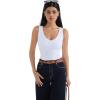imageSUUKSESS Women Cotton Ribbed Summer Going Out Tops Padded Trendy Basic Tank TopsSnow White