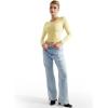 imageSUUKSESS Women Double Lined Fitted Basic T Shirts Crew Neck Long Sleeve Crop TopYellow