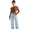 imageSUUKSESS Women Long Sleeve Off Shoulder Tops Trendy Cowl Neck Going Out Shirt for FallMocha