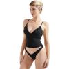 imageSUUKSESS Women Sexy Deep V Neck Sleeveless Fitted Basic Tops Y2K Tank Top CamiBlack Lace