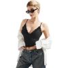 imageSUUKSESS Women Sexy Deep V Neck Sleeveless Fitted Basic Tops Y2K Tank Top CamiBlack Lace