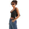 imageSUUKSESS Women Sexy Deep V Neck Sleeveless Fitted Basic Tops Y2K Tank Top CamiBlack Polka Dots