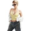 imageSUUKSESS Women Sexy Deep V Neck Sleeveless Fitted Basic Tops Y2K Tank Top CamiButter Lace