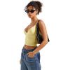 imageSUUKSESS Women Sexy Deep V Neck Sleeveless Fitted Basic Tops Y2K Tank Top CamiButter Yellow
