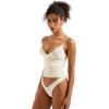 imageSUUKSESS Women Sexy Deep V Neck Sleeveless Fitted Basic Tops Y2K Tank Top CamiCream White