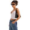 imageSUUKSESS Women Sexy Deep V Neck Sleeveless Fitted Basic Tops Y2K Tank Top CamiLove Print