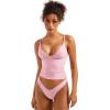imageSUUKSESS Women Sexy Deep V Neck Sleeveless Fitted Basic Tops Y2K Tank Top CamiPink