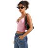 imageSUUKSESS Women Sexy Deep V Neck Sleeveless Fitted Basic Tops Y2K Tank Top CamiPink
