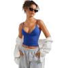 imageSUUKSESS Women Sexy Deep V Neck Sleeveless Fitted Basic Tops Y2K Tank Top CamiRoyal Blue