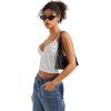 imageSUUKSESS Women Sexy Deep V Neck Sleeveless Fitted Basic Tops Y2K Tank Top CamiWhite Polka Dots
