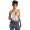imageSUUKSESS Women Sexy Deep V Neck Sleeveless Fitted Basic Tops Y2K Tank Top CamiWhite Polka Dots