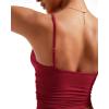imageSUUKSESS Women Sexy Deep V Neck Sleeveless Fitted Basic Tops Y2K Tank Top CamiWine Red