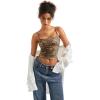 imageSUUKSESS Women Sexy Square Neck Tank Top Summer Y2K Going Out Basic Cami ShirtDeep Leopard