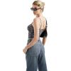 imageSUUKSESS Women Sexy Square Neck Tank Top Summer Y2K Going Out Basic Cami ShirtGrey Leopard