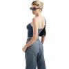 imageSUUKSESS Women Sexy Square Neck Tank Top Summer Y2K Going Out Basic Cami ShirtNavy Bluewhite