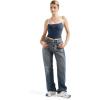 imageSUUKSESS Women Sexy Square Neck Tank Top Summer Y2K Going Out Basic Cami ShirtNavy Bluewhite