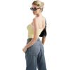 imageSUUKSESS Women Sexy Square Neck Tank Top Summer Y2K Going Out Basic Cami ShirtPale Yellowwhite