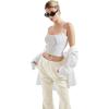 imageSUUKSESS Women Sexy Square Neck Tank Top Summer Y2K Going Out Basic Cami ShirtWhite Polka Dots