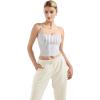 imageSUUKSESS Women Sexy Square Neck Tank Top Summer Y2K Going Out Basic Cami ShirtWhite Polka Dots