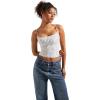 imageSUUKSESS Women Sexy Square Neck Tank Top Summer Y2K Going Out Basic Cami ShirtWhite Polka Dots