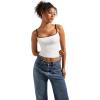 imageSUUKSESS Women Sexy Square Neck Tank Top Summer Y2K Going Out Basic Cami ShirtWhiteblack