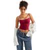 imageSUUKSESS Women Sexy Square Neck Tank Top Summer Y2K Going Out Basic Cami ShirtWine Redwhite