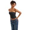imageSUUKSESS Women Sexy Tube Top Summer Y2K Going Out Double Lined Basic Tank TopBlack Polka Dots