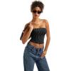 imageSUUKSESS Women Sexy Tube Top Summer Y2K Going Out Double Lined Basic Tank TopBlack Polka Dots