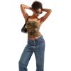 imageSUUKSESS Women Sexy Tube Top Summer Y2K Going Out Double Lined Basic Tank TopDeep Leopard