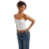 imageSUUKSESS Women Sexy Tube Top Summer Y2K Going Out Double Lined Basic Tank TopSnow White