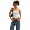 imageSUUKSESS Women Sexy Tube Top Summer Y2K Going Out Double Lined Basic Tank TopSnow White