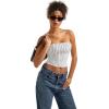 imageSUUKSESS Women Sexy Tube Top Summer Y2K Going Out Double Lined Basic Tank TopWhite Polka Dots
