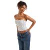 imageSUUKSESS Women Sexy Tube Top Summer Y2K Going Out Double Lined Basic Tank TopWhite Polka Dots