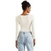 imageSUUKSESS Women Square Neck Long Sleeve Tops Double Lined Going Out T ShirtsOffwhite