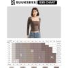 imageSUUKSESS Women Square Neck Long Sleeve Tops Double Lined Going Out T ShirtsPurple