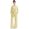 imageSUUKSESS Women Modal Fall 2 piece outfits Oversized Sweatshirt Wide Leg PantsButter Yellow