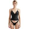 imageSUUKSESS Women Sexy Deep V Neck Sleeveless Fitted Basic Tops Y2K Tank Top CamiBlack Lace