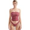 imageSUUKSESS Women Sexy Tube Top Summer Y2K Going Out Double Lined Basic Tank TopRed Plaid