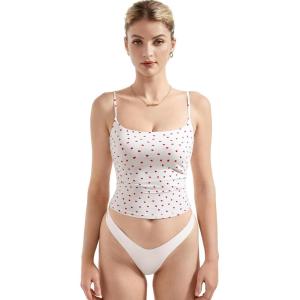 imageSUUKSESS Women Sexy Square Neck Tank Top Summer Y2K Going Out Basic Cami ShirtHeart Print