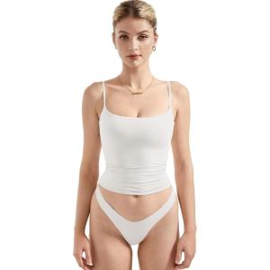 imageSUUKSESS Women Sexy Square Neck Tank Top Summer Y2K Going Out Basic Cami ShirtSnow White