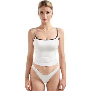 imageSUUKSESS Women Sexy Square Neck Tank Top Summer Y2K Going Out Basic Cami ShirtWhiteblack