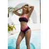 imageSUUKSESS Women Bandeau High Waited 2 Piece Bikini Set Cheeky High Cut Swimsuit104 Black Pink