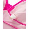 imageSUUKSESS Women Mesh One Piece Swim Dress Swimsuit Tummy Control Bathing Suit109 Hot Pink